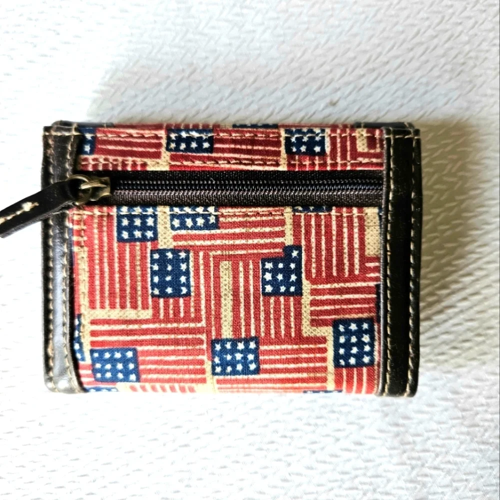 Longaberger flag wallet tri-fold